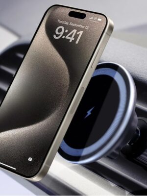 Brookstone Magnetic Car Phone Holder Mount for Car - Glass Panel Design, Magsafe Car Mount for iPhone 15 14 13 Pro Plus Max Mini & All Phones - Hands Free Car Mount with Wireless Charging Support